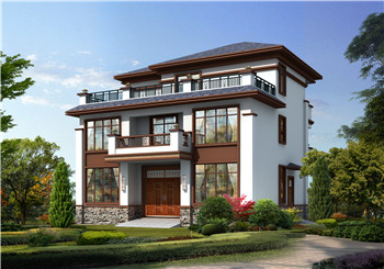 新中式三层别墅设计图纸（含效果图），110平农村自建房施工图推荐