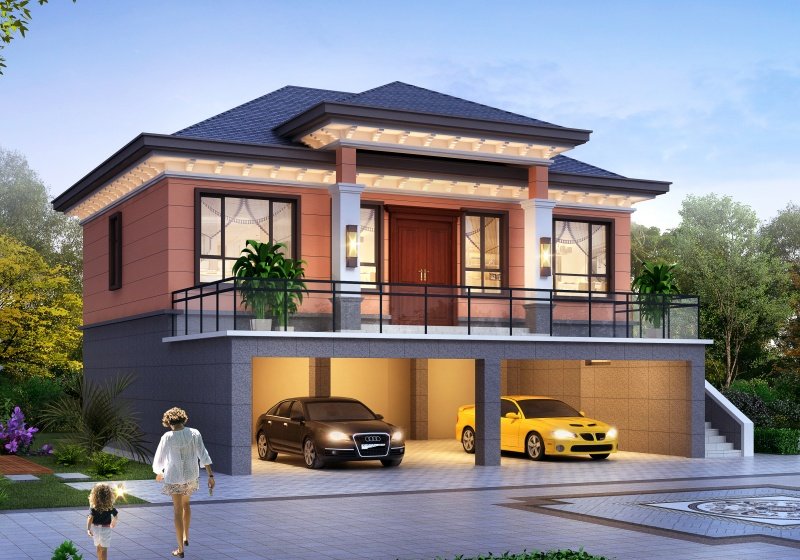 带架空层的农村一层小别墅设计图，大气稳重又很实用