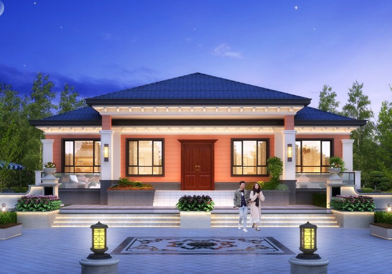 农村一层大别墅施工图，18米乘12米，让生活充满仪式感