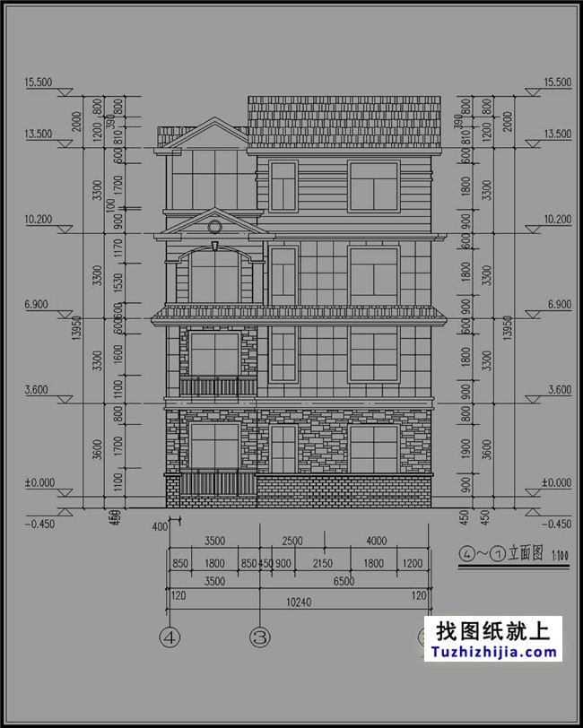 120平方米新农村砖混四层房屋设计图纸和效果图
