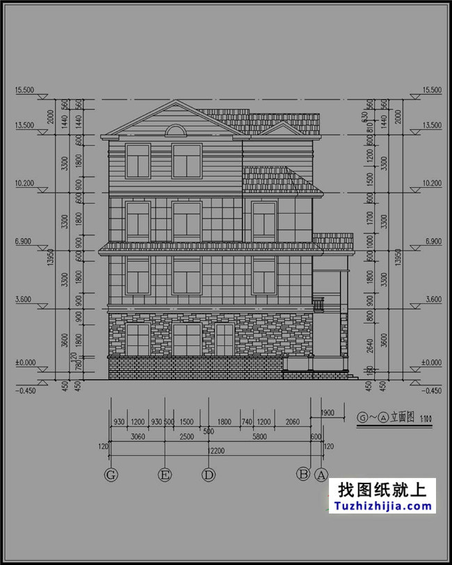 120平方米新农村砖混四层房屋设计图纸和效果图