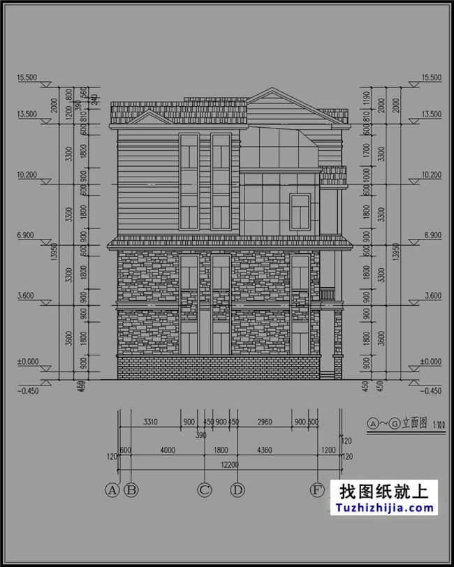 120平方米新农村砖混四层房屋设计图纸和效果图