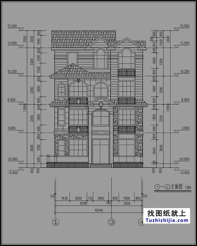 120平方米新农村砖混四层房屋设计图纸和效果图