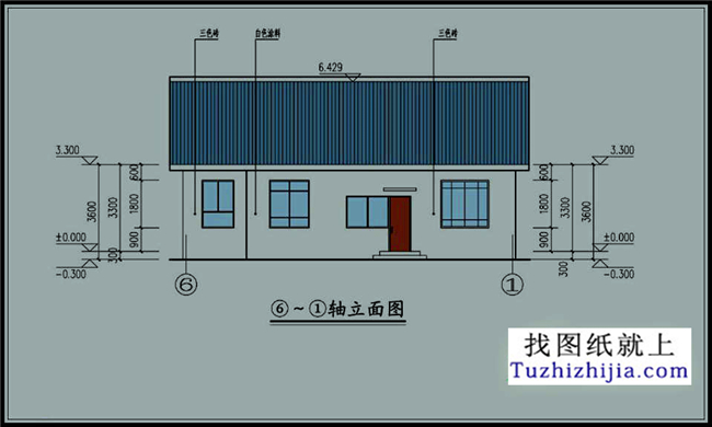 120平方米農村一層平房別墅設計cad圖紙,12x10米