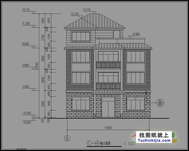 三层半经典小别墅房屋设计图纸