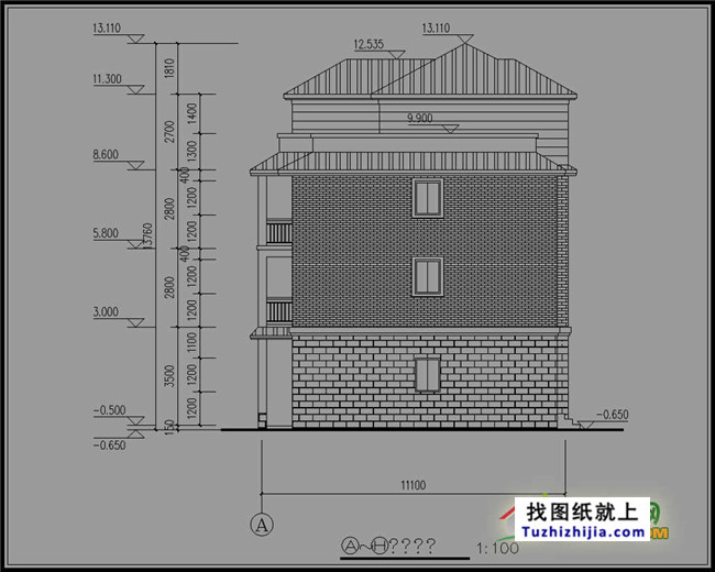 三层半经典小别墅房屋设计图纸