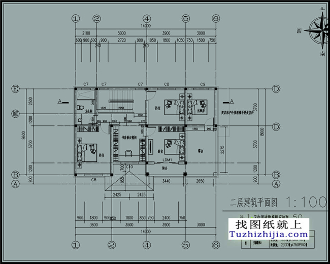 120平方米新農村二層自建房屋設計圖紙大全14x9米