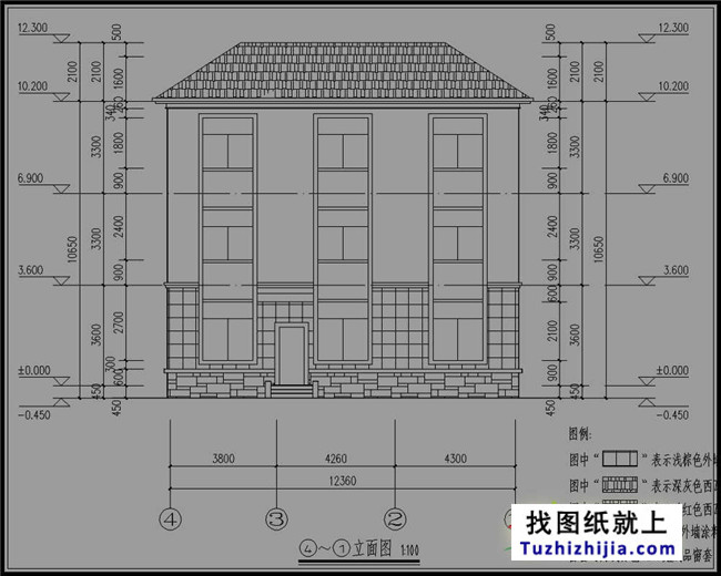 新农村三层房屋cad建筑设计图纸