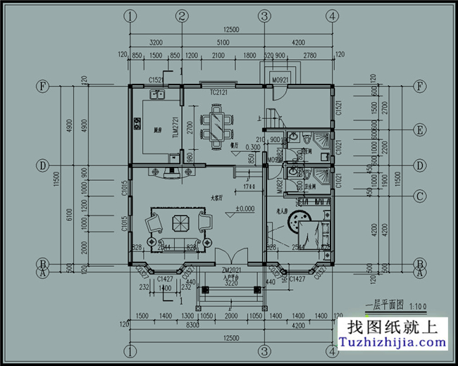 156平方米自建二层CAD房屋设计图纸及效果图，13X12米