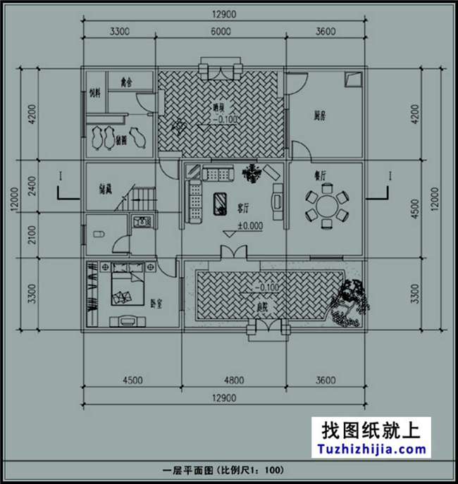 150平方米四川宜宾市农村两层房屋设计施工图纸及效果图,12x13米