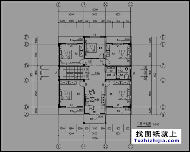 140平方米新农村三层楼房建筑设计图带外观图,12X13米