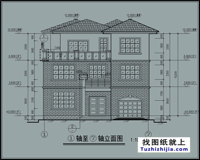 200平方米端莊大氣辦公別墅三層房屋設計圖紙帶外觀效果圖13x15米