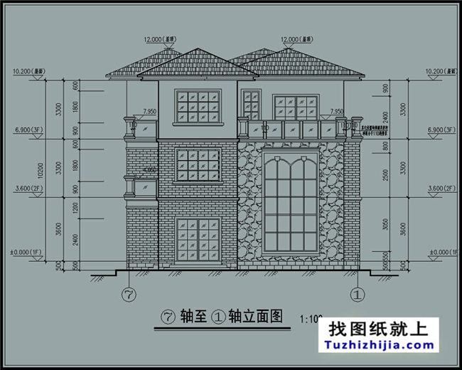 200平方米端莊大氣辦公別墅三層房屋設計圖紙帶外觀效果圖13x15米