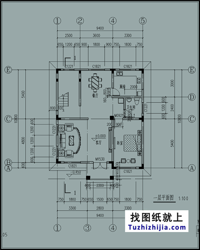 105平方米新农村自建三层小别墅设计施工图，10x11米