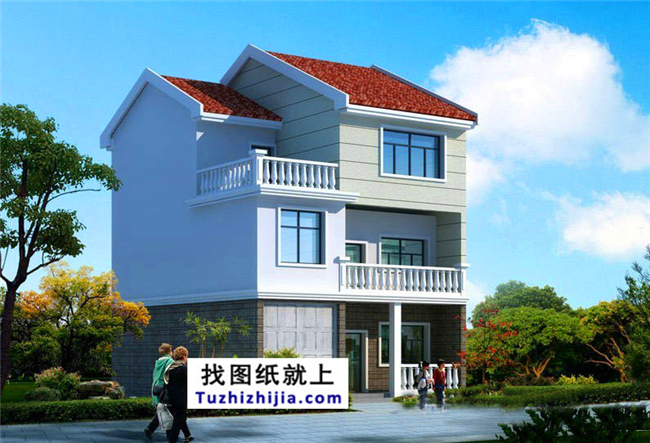  造价:18万,湖南新农村三层别墅设计图纸,9X11米100平方米