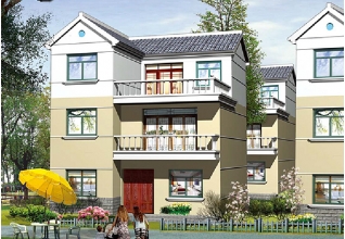 85平方米小户型三层自建房屋别墅施工设计CAD建筑图及效果图