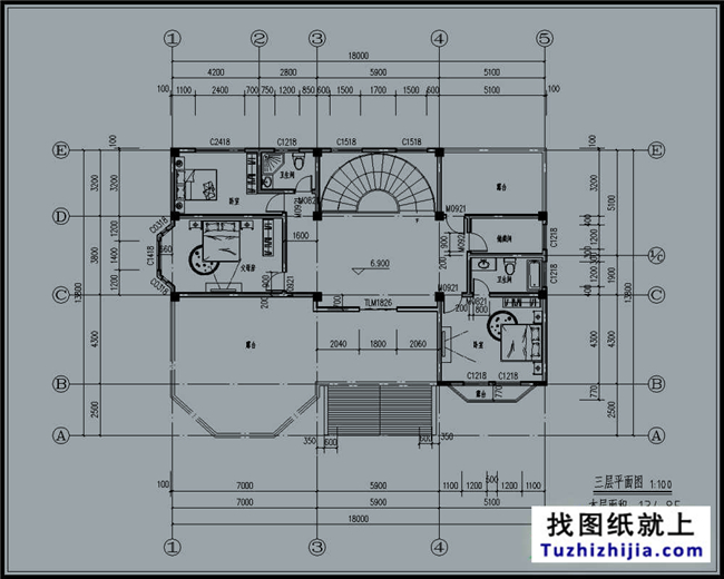 230平米欧式带地下室三层自建别墅设计施工图纸及效果图