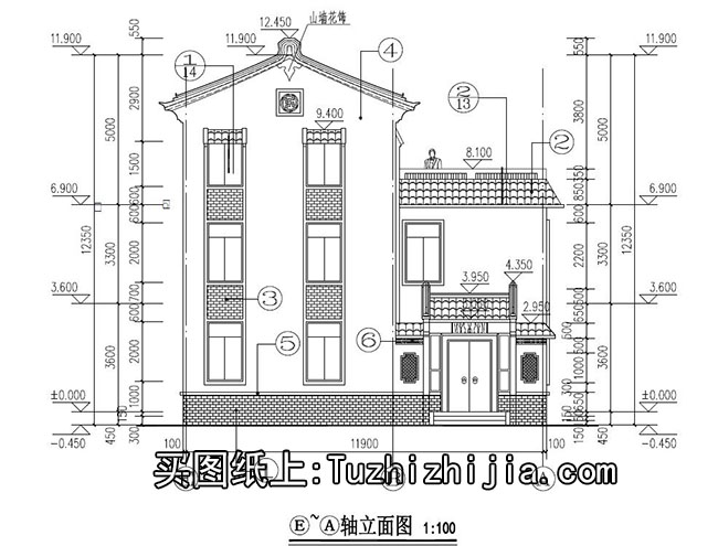徽派120平新农村住宅设计方案,带外观效果图