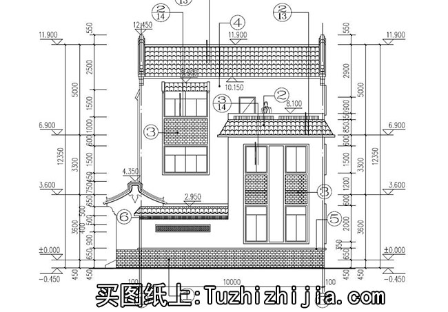 徽派120平新农村住宅设计方案,带外观效果图