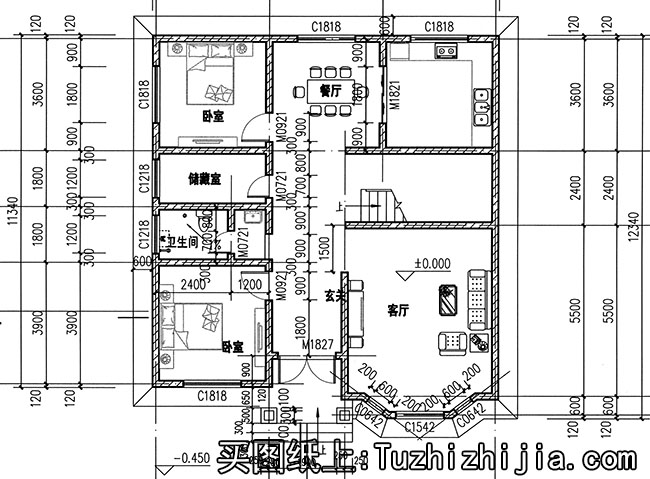 二层复式小别墅设计图,楼中楼结构,外观漂亮,简单