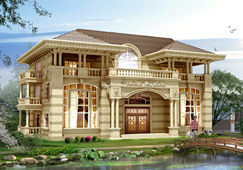 简欧风格别墅设计图带外观效果图，三层140平米户型方案
