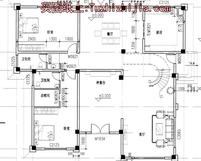 大平方大面积别墅设计方案图，楼中楼客厅中空