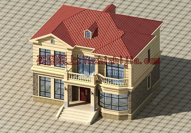 130平气派美观的二层别墅房屋设计图，含效果图