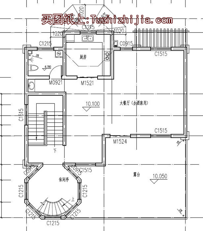 四层半高端欧式别墅房屋设计图，带车库、带露台