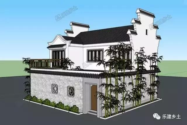 中式徽派二层房屋小院设计，户型合理，盖好后让人羡慕不已！