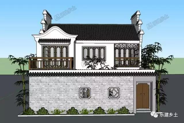 中式徽派二层房屋小院设计，户型合理，盖好后让人羡慕不已！