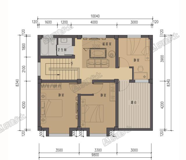 二层别墅设计，可独栋可联排，适合三代人居住