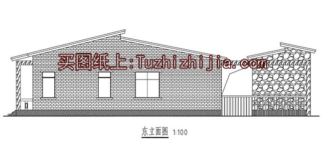 196平方米乡村一层别墅CAD设计图纸带效果图,11X21米