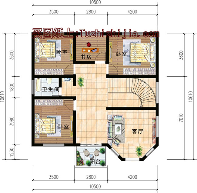20万以内二层欧式小别墅设计方案，全套施工图+效果图