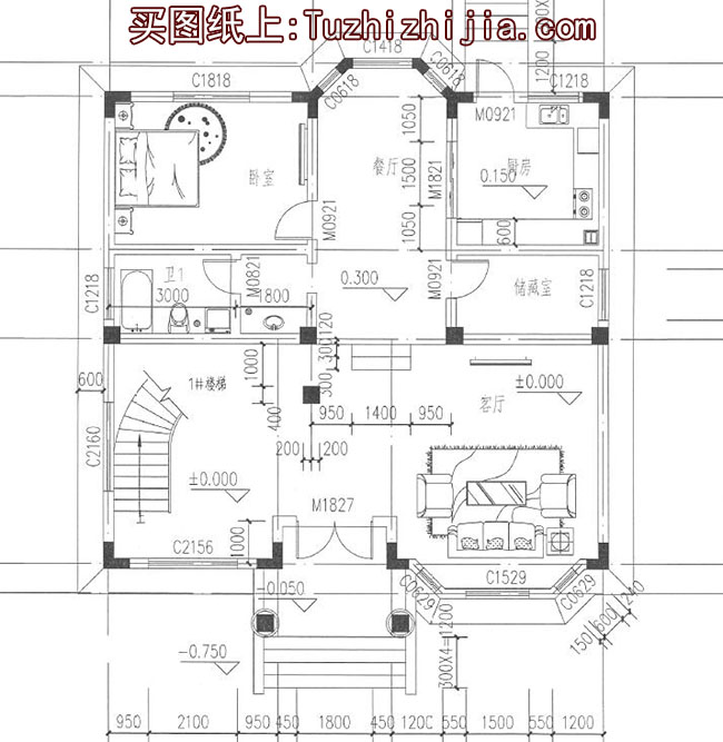 新農村三層自建樓房設計圖,帶大露臺,外觀大氣