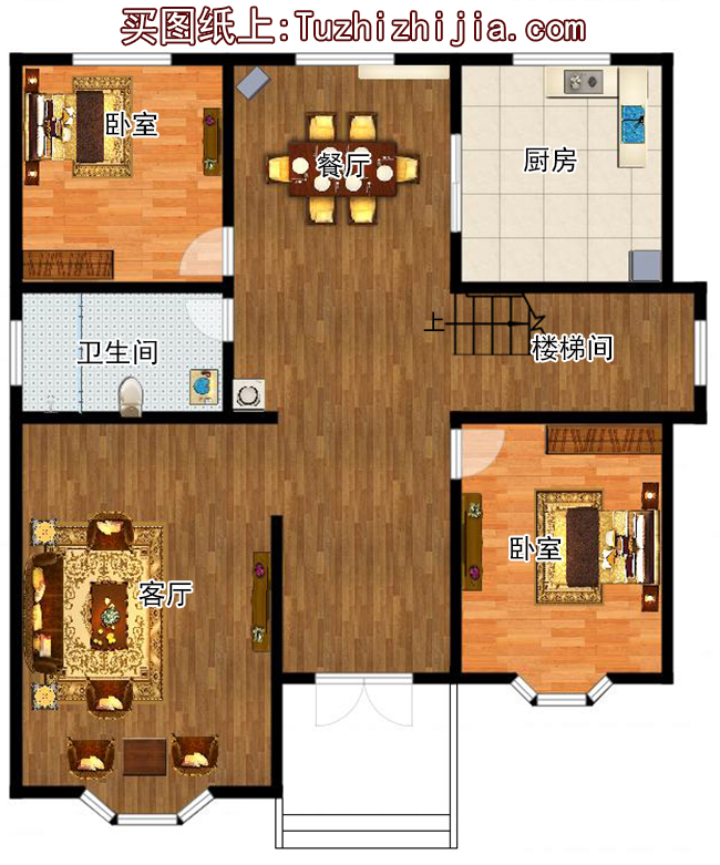 160平方米二层小别墅设计图纸及效果图大全，12X13米