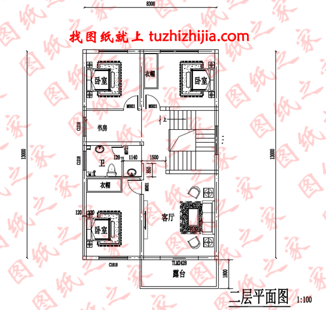 佔地100平米三層自建房屋自建別墅設計圖,佈局合理,功能齊全