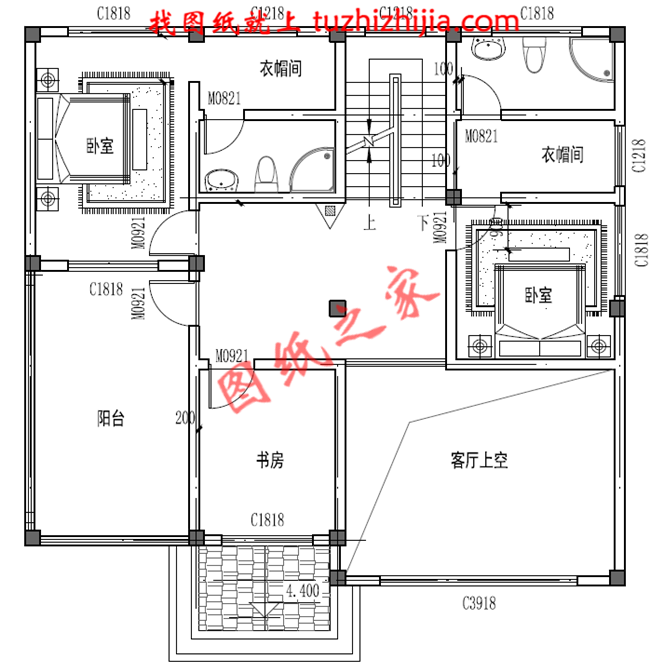 三层带车库楼中楼建房别墅图纸，占地130平米左右，户型室内布局合理