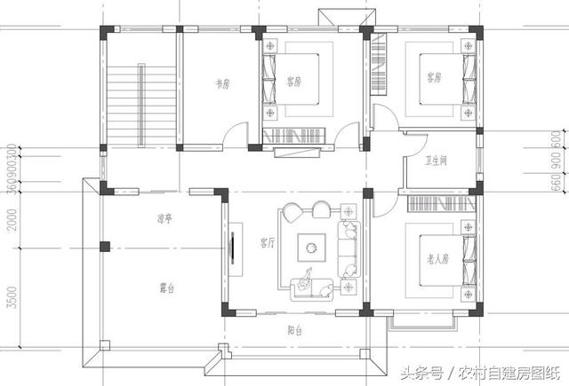 13×12米二层农村小别墅设计图，带车库