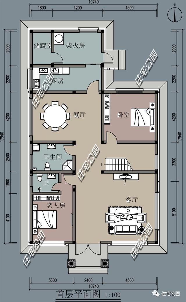 房间多的三层自建楼房设计方案图，大家庭建造