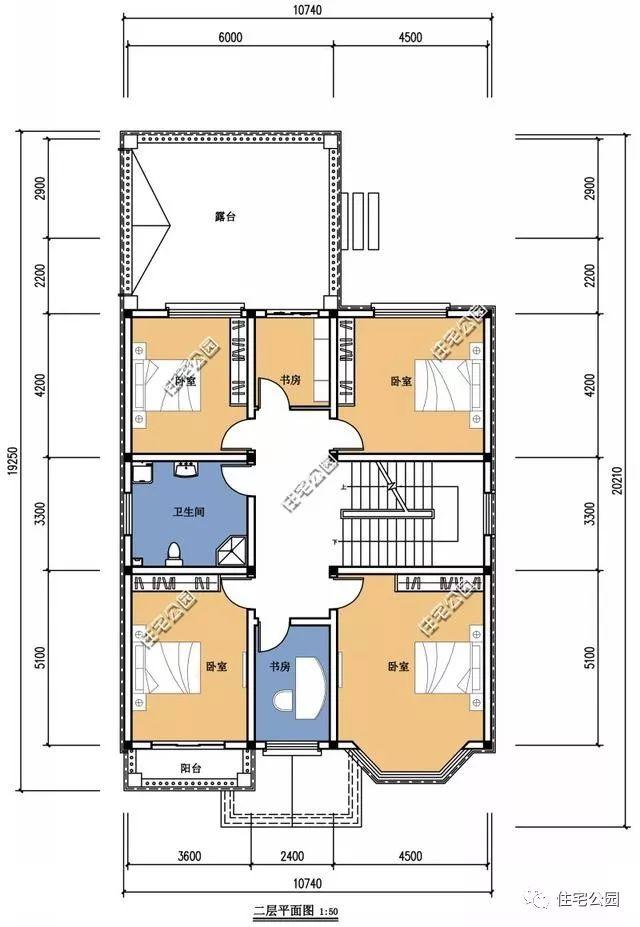 房间多的三层自建楼房设计方案图，大家庭建造
