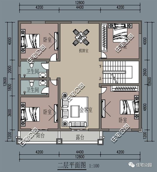 12X11米农村3层房屋设计图，2中户型布局，看看建哪个