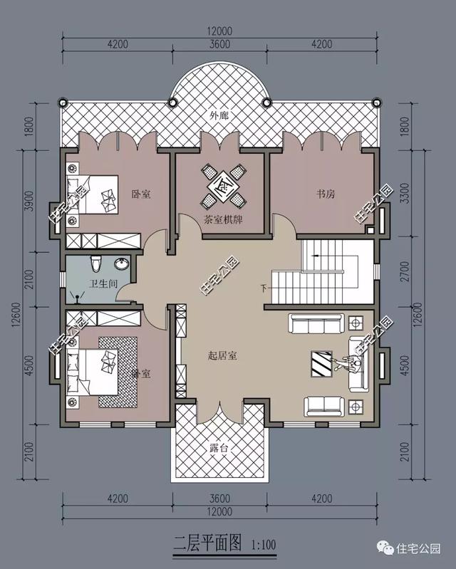 二层法式别墅设计方案图，看一眼就喜欢上了