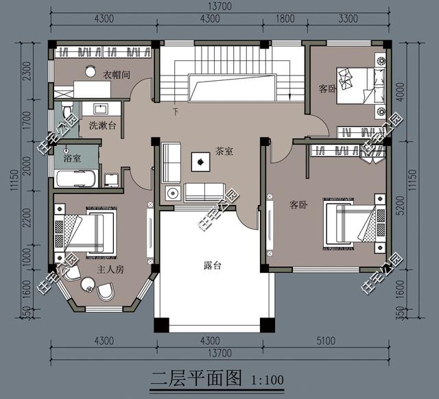 19X11米二层农村别墅设计图，带阳光房