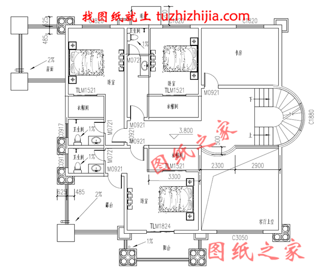 豪華農村帶露臺三層樓房別墅設計圖紙,佔地200平方米左右