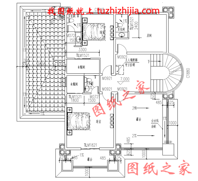 豪華農村帶露臺三層樓房別墅設計圖紙,佔地200平方米左右