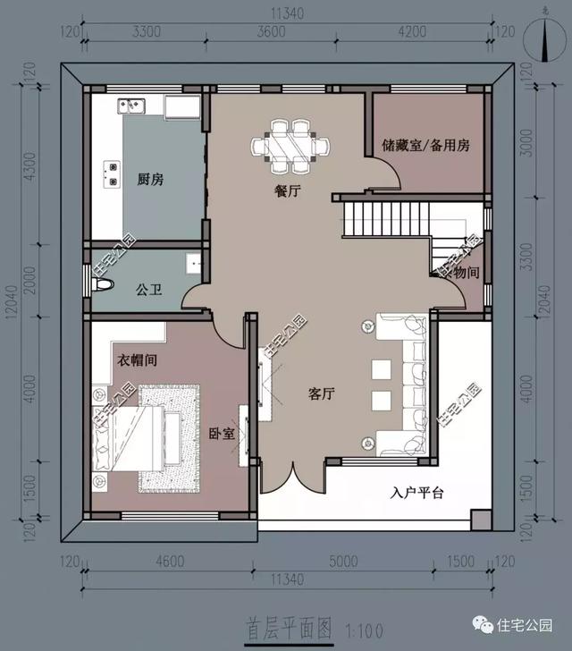 11X12米农村2层小别墅，4室3厅，养老好选择！