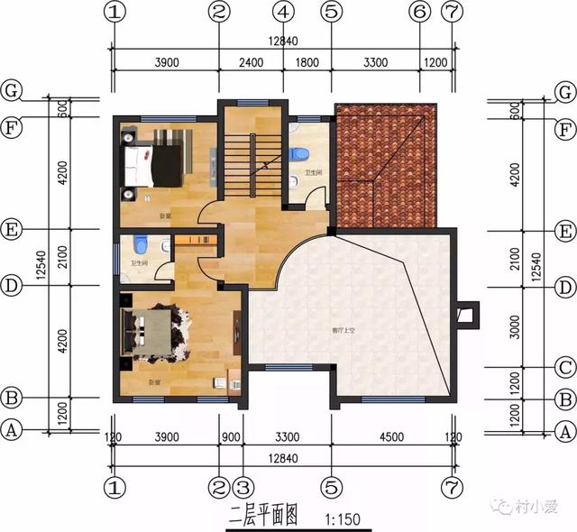 13X13m简约挑空客厅欧式三层别墅方案图，采光通风好