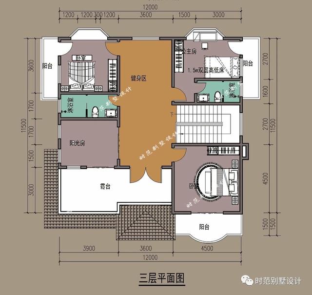 12X12米楼中楼欧式三层别墅，8室4厅（施工全图），适合你吗？