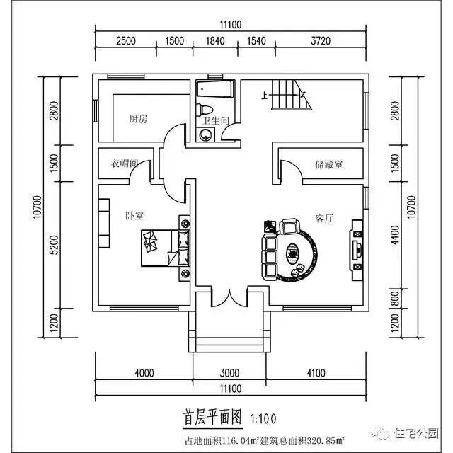 11米x8米户型图大全图片