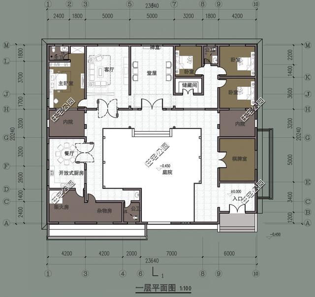 几款带院子的传统中式房屋设计方案图，古香古色